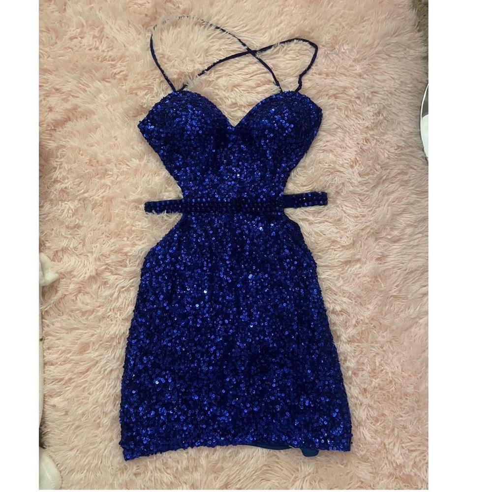 blue sparkly dress